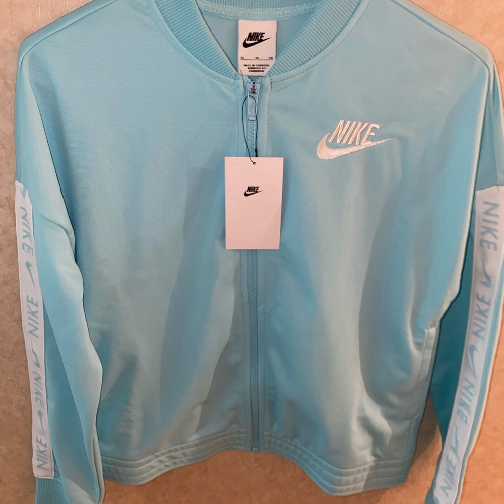 Nike Blue Bomber Jacket Athletic Style